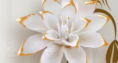 Фотообои листовые ФабрикаФресок 3D Абстракция. Бабочки Цветы и Туннель / 1043270 (300x270)