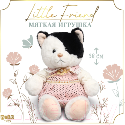 Мягкая игрушка Milo Toys Little Friend. Кошечка в розовом платье / 9905649