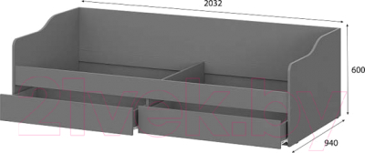 Каркас кровати NN мебель КР 2 90x200 (графит серый)
