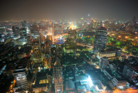 Фотообои листовые ФабрикаФресок Ночной Город. Ночной Бангкок. Азия / 1104270 (400x270) - 