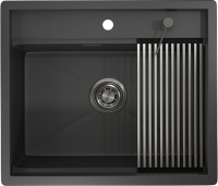 Мойка кухонная GRANULA KS-6051 (черный матовый) - 