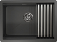 Мойка кухонная GRANULA KS-6045U (черный матовый) - 