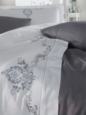 Комплект постельного белья Dantela Vita Guzde с вышивкой 200x220 / 10062 (антрацит)