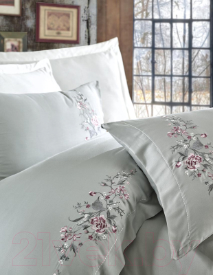 Комплект постельного белья Dantela Vita Efsa с вышивкой 200x220 / 10590 (мятный)