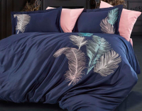 Комплект постельного белья Dantela Vita Iz с вышивкой 200x220 / 11562 (синий) - 