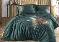 Комплект постельного белья Dantela Vita Iz с вышивкой 200x220 / 11562 (зеленый) - 