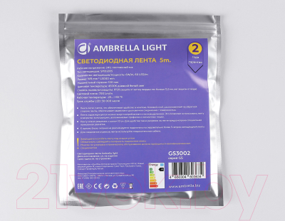 Светодиодная лента Ambrella 2835 60Led 6W 4500K / GS3002