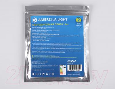 Светодиодная лента Ambrella 2835 60Led 6W 6500K / GS3003