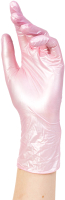 Перчатки одноразовые Adele Для индустрии красоты нитриловые неопудренные M (100шт, розовый перламутр) - 