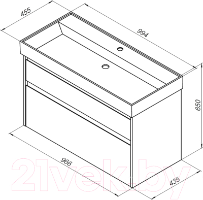 Тумба с умывальником Aquanet Nova Lite 100 / 291826