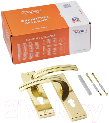 Изображение товара Ручка дверная Нора-М 706К-61.5мм (золото)