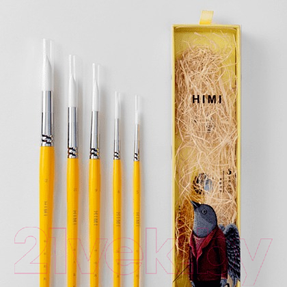 Набор кистей Himi Little Bird Синтетика / FC.ST.018 (5шт, желтый) — фото 4