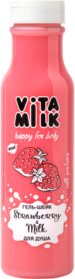 Гель для душа Vitamilk Клубника и молоко (350мл)