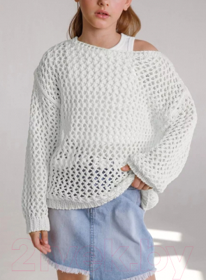 Джемпер детский Amarobaby Knit Trend / AB-OD21-KNITT2602/00-146  (белый, р.146)