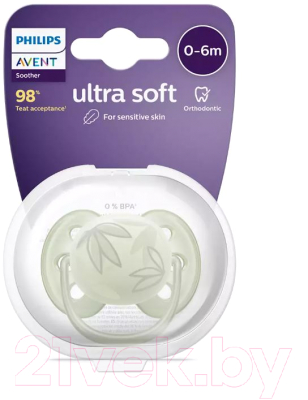 Пустышка Philips AVENT Ultra Soft / SCF092/02 (зеленый)