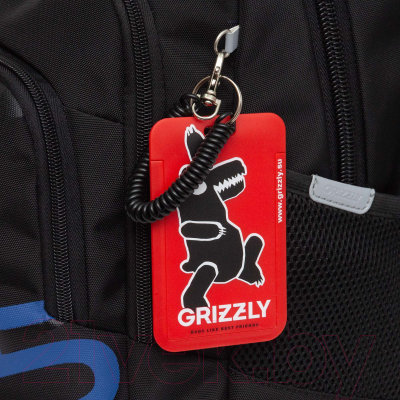 Школьный рюкзак Grizzly RB-450-2 (черный/синий)