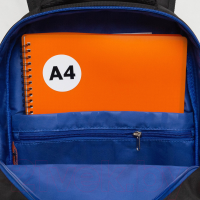 Школьный рюкзак Grizzly RB-453-3 (черный/синий)