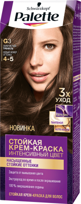 

Крем-краска для волос Palette, Шатен, Стойкая G3 / 4-5
