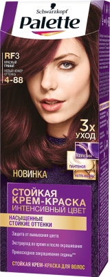 

Крем-краска для волос Palette, Бордовый, Стойкая RF3 / 4-88