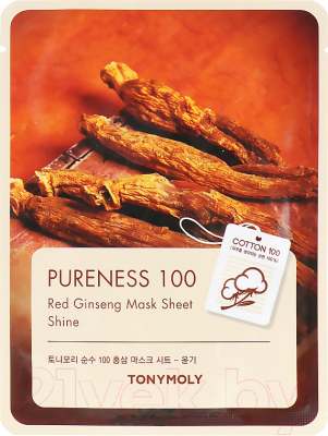 

Маска для лица тканевая Tony Moly, Pureness 100 Red Ginseng Mask Sheet