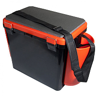 Ящик рыболовный Helios FishBox односекционный (19л, черный/оранжевый) - 