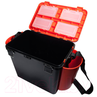Ящик рыболовный Helios FishBox односекционный (19л, черный/оранжевый)