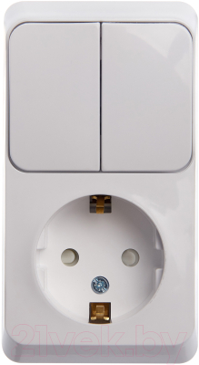 Блок выключатель+розетка Schneider Electric Этюд BPA16-202B