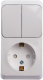 Блок выключатель+розетка Schneider Electric Этюд BPA16-202B - 