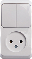 Блок выключатель+розетка Schneider Electric Этюд BPA16-205B - 