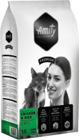 Сухой корм для кошек Amity Premium с курицей и рисом (1.5кг) - 