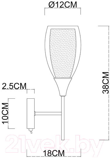 Бра Arte Lamp Barry A7951AP-1BK