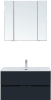 Комплект мебели для ванной Aquanet Алвита New 90 / 306188 (антрацит) - 