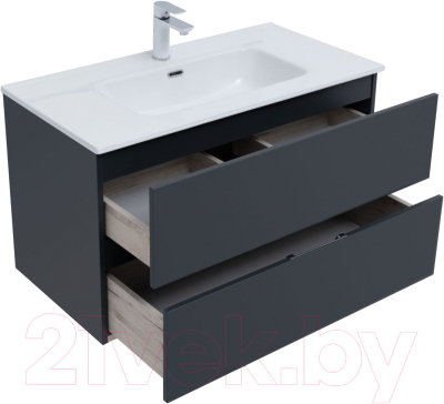 Комплект мебели для ванной Aquanet Алвита New 90 / 306188 (антрацит)