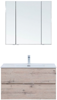 Комплект мебели для ванной Aquanet Алвита New 90 / 306190 (дуб веллингтон белый) - 