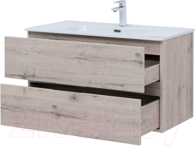 Комплект мебели для ванной Aquanet Алвита New 90 / 306190 (дуб веллингтон белый)