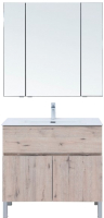 Комплект мебели для ванной Aquanet Алвита New 90 / 306181 (дуб веллингтон белый) - 