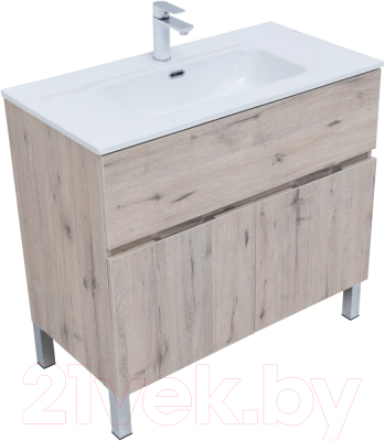 Комплект мебели для ванной Aquanet Алвита New 90 / 306181 (дуб веллингтон белый)