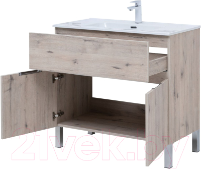 Комплект мебели для ванной Aquanet Алвита New 90 / 306181 (дуб веллингтон белый)