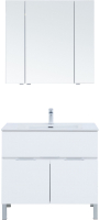 Комплект мебели для ванной Aquanet Алвита new 90 / 306183 (белый матовый) - 