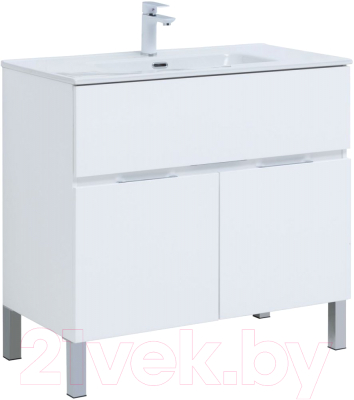 Комплект мебели для ванной Aquanet Алвита new 90 / 306183 (белый матовый)