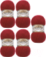 Набор пряжи для вязания Alize Angora Gold 20% шерсть, 80% акрил / 106 (550м, красный, 5 мотков) - 