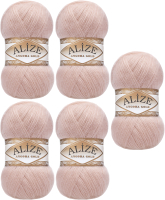 Набор пряжи для вязания Alize Angora Gold 20% шерсть, 80% акрил / 161 (550м, пудровый, 5 мотков) - 
