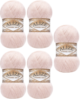 Набор пряжи для вязания Alize Angora Gold 20% шерсть, 80% акрил / 271 (550м, светло-розовый, 5 мотков) - 