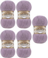 Набор пряжи для вязания Alize Angora Gold 20% шерсть, 80% акрил / 312 (550м, фиолетовый, 5 мотков) - 