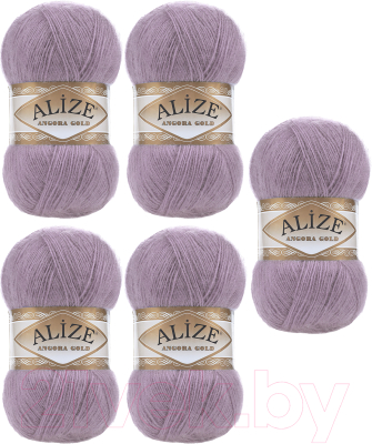 Набор пряжи для вязания Alize Angora Gold 20% шерсть, 80% акрил / 312 (550м, фиолетовый, 5 мотков)
