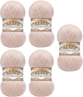 Набор пряжи для вязания Alize Angora Gold 20% шерсть, 80% акрил / 404 (550м, пудровый, 5 мотков) - 