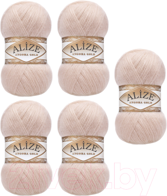 Набор пряжи для вязания Alize Angora Gold 20% шерсть, 80% акрил / 404 (550м, пудровый, 5 мотков)