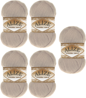Набор пряжи для вязания Alize Angora Gold 20% шерсть, 80% акрил / 506 (550м, пудровый, 5 мотков) - 