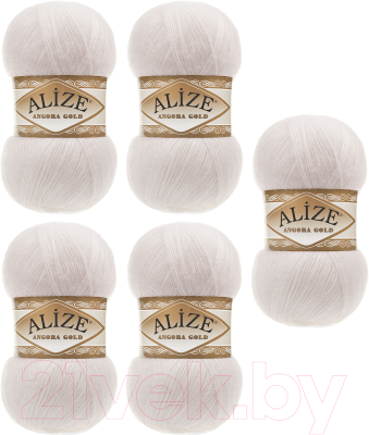 Набор пряжи для вязания Alize Angora Gold 20% шерсть, 80% акрил / 599 (550м, льняной, 5 мотков)