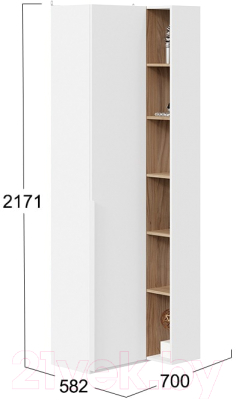 Шкаф ТриЯ Порто СМ-393.21.024 угловой с глухой дверью (белый жемчуг/яблоня беллуно/белый софт)